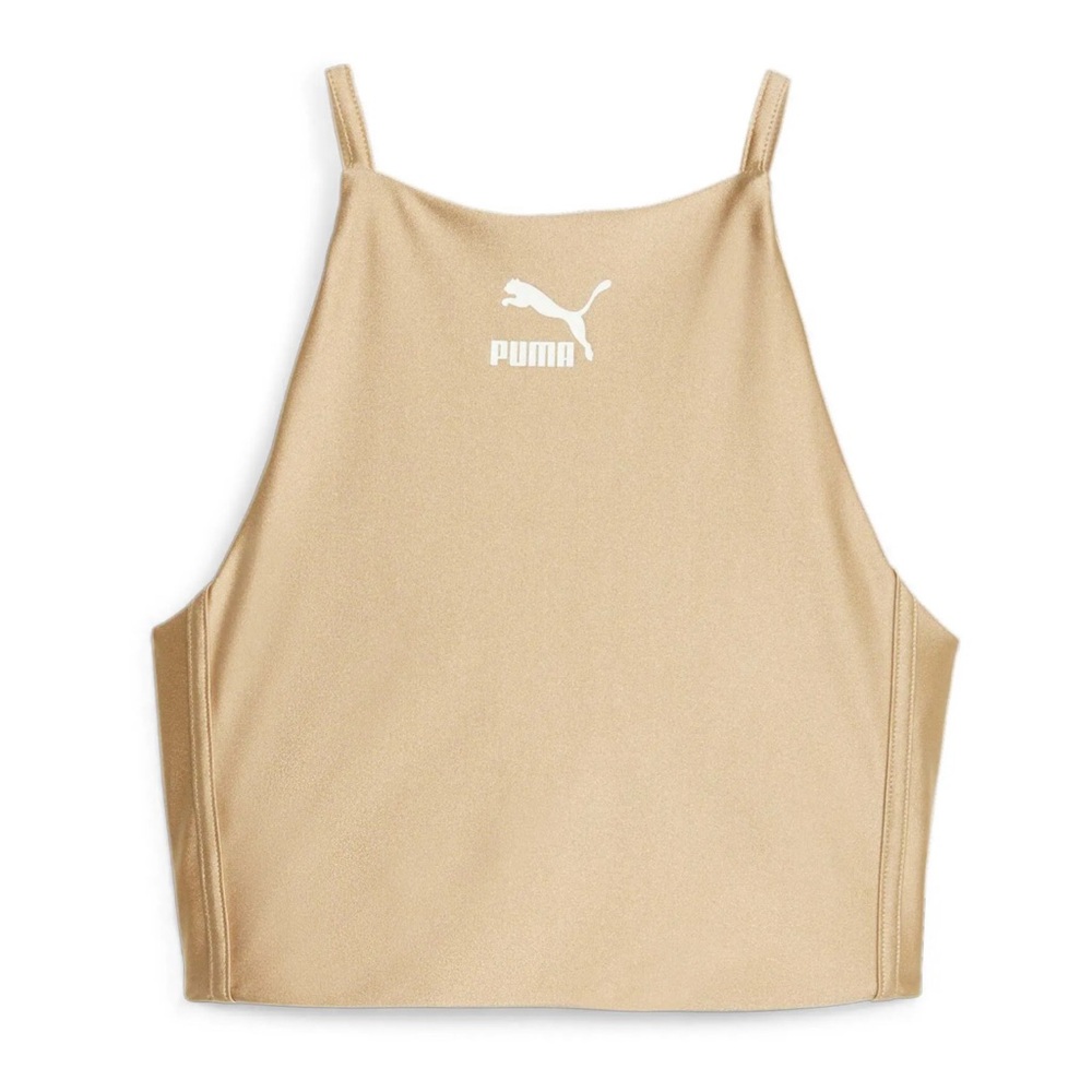 Puma T7 Shiny Crop Top Gold Women